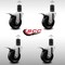 Service Caster 4'' SS Phenolic Swivel 1-5/8'' Expanding Stem Caster Set Total Lock Brake, 4PK SCC-SSEXTTL20S414-PHS-158-4 - alternate 2